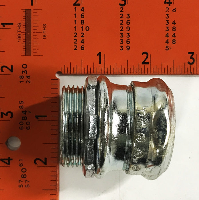 Unbranded 1-1/4 inch Steel Conduit Compression Fitting [Lot of 5] NOS