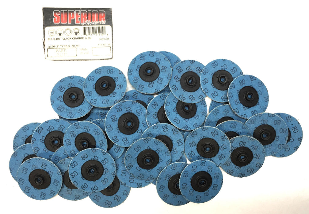 Superior Abrasives Shur-Kut 2" Type-S 80 Quick Change Disk 11115 [Lot of 39] NOS