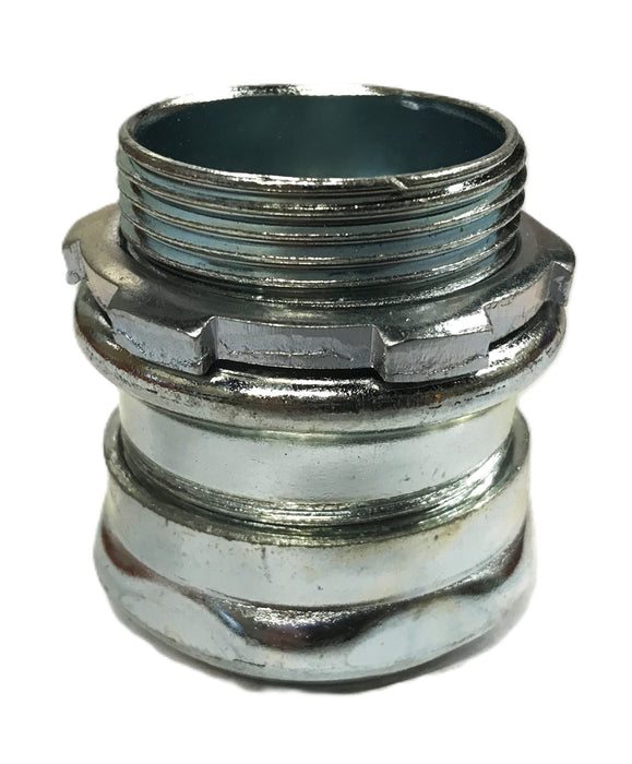 Unbranded 1-1/4 inch Steel Conduit Compression Fitting [Lot of 5] NOS