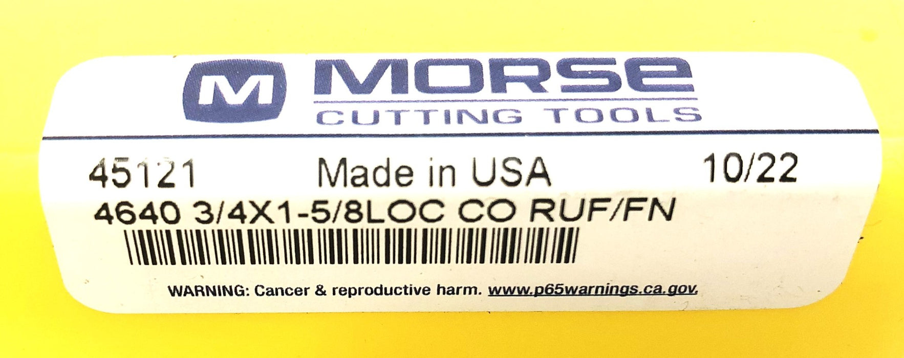 Morse 4640 3/4x1-5/8LOC CO RUF/FN 4FL End Mill 45121 NOS
