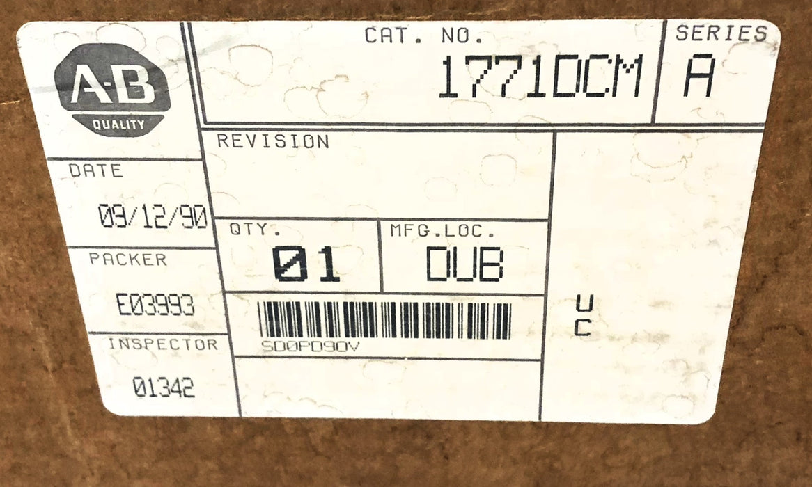 Allen-Bradley Series A Rev G DCM W/ 960205 REV-2 Control Board 1771-DCM NOS