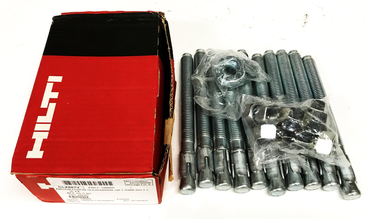 Hilti 3/4 inch x 8 inch Carbon Steel Expansion Anchors 282520 [Lot of 10] NOS