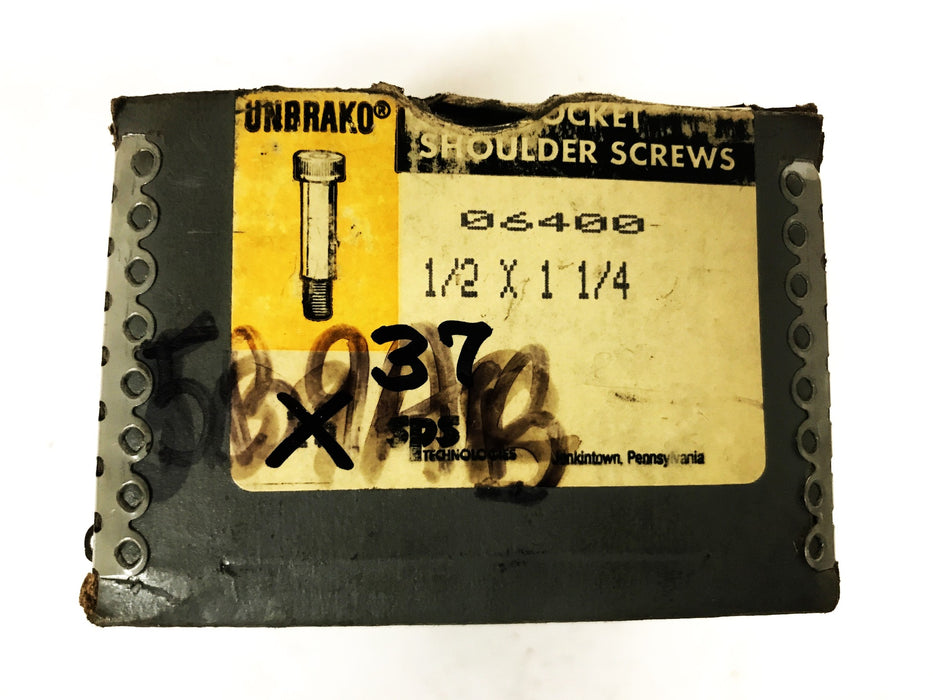Unbrako 1/2 inch X 1 1/4 inch Socket Head Shoulder Screw 06400 [Lot of 37] NOS