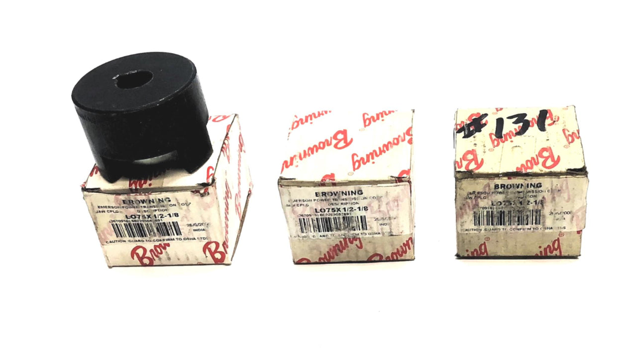 Browning Jaw Coupling W/ Keyway L075X1/2-1/8 [Lot of 3] NOS