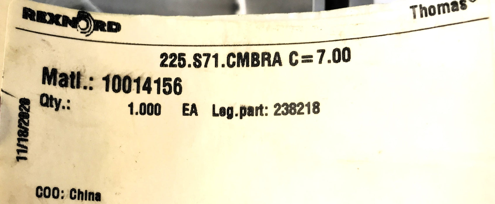 Rexnord Thomas Stainless Steel Disc Coupling 225.S71.CMBRA C=7.00 (238218) NOS
