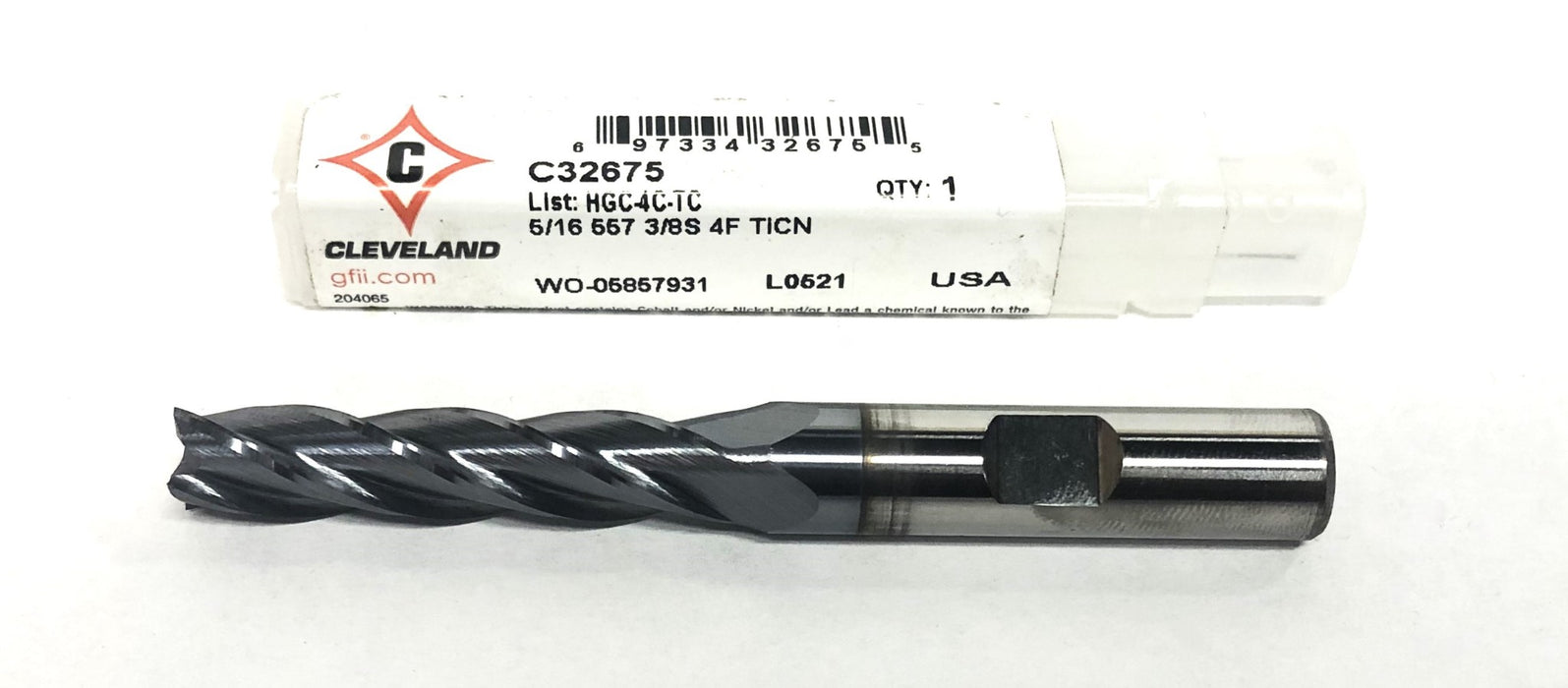 Cleveland 5/16 557 3/8S 4 Flute TICN End Mill C32675 NOS