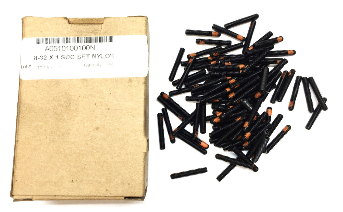 Unbranded 8-32 x 1" Socket Set Screw Nylok Pack A0510100100N (100pcs) NOS