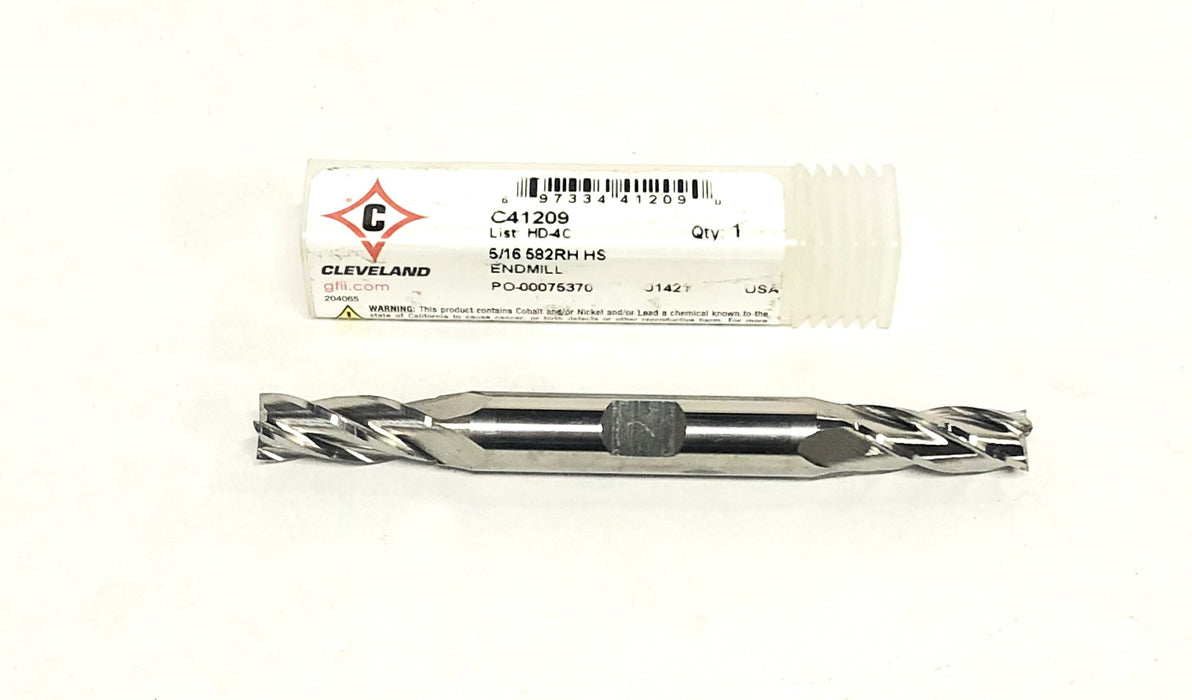 Cleveland 4 Flute 5/16 582RH HS End Mill C41209 NOS
