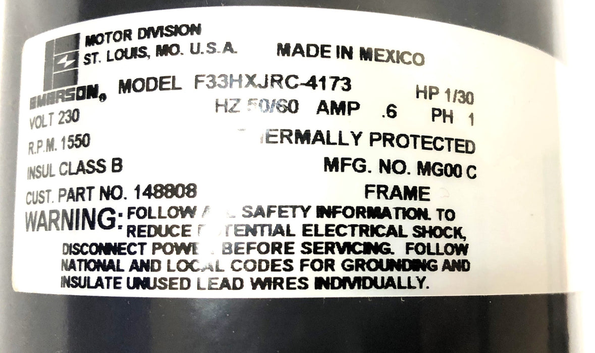 Marson Fan Motor 230v 1550 RPM 148808 (F33HXJRC-4173) NOS