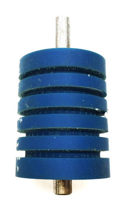 Unbranded 2"x 2-1/4" Blue Rubber Covered Steel Grooved Roller NOS