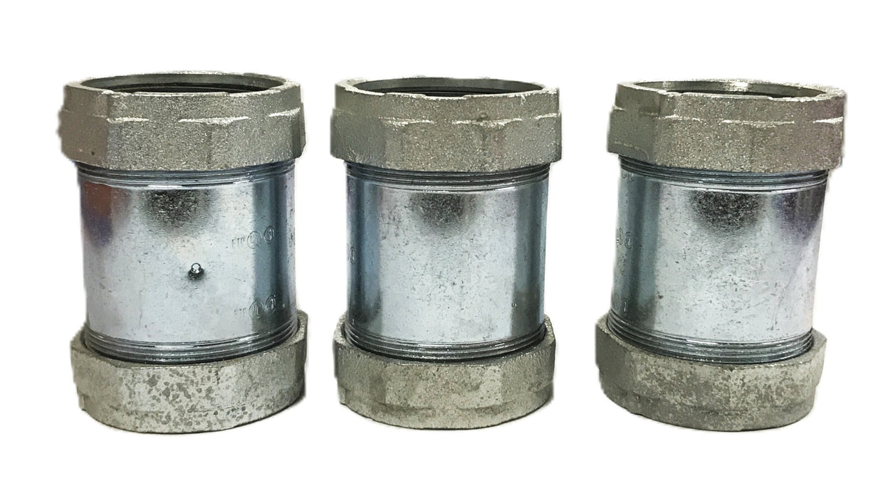 Unbranded 2-1/2 inch Galvanized Compression Coupling [Lot of 3] NOS