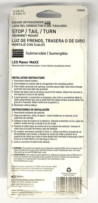 Hopkins PowerMaxx LED Stop/Tail/Turn Light C569RK NOS