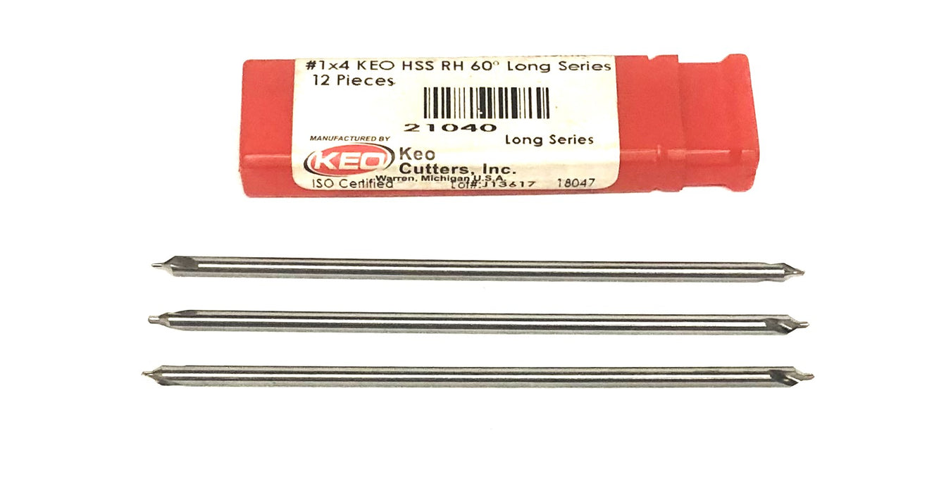 KEO 1x4 HSS RH 60 Degree Combined Drill And Countersink 21040 [Lot of 3] NOS