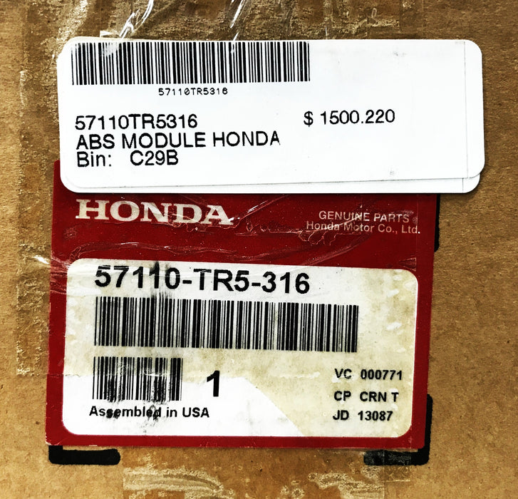 Honda OEM ABS Modulator Assembly 57110-TR5-316 NOS