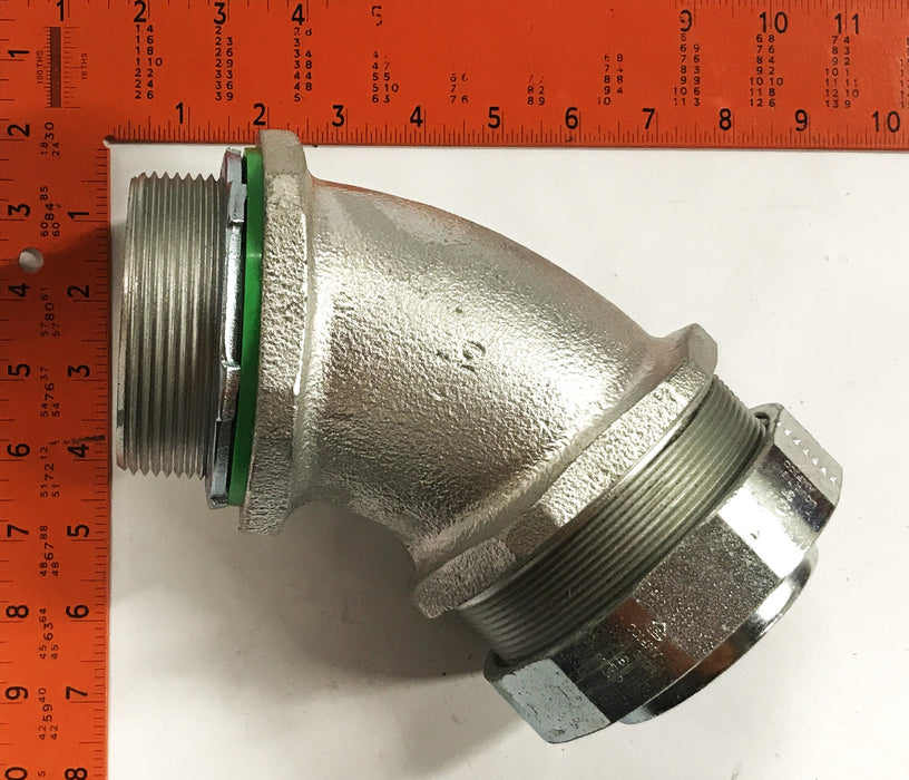 Amfico 45-degree 3-inch Liquid Tight Conduit Compression Elbow NOS
