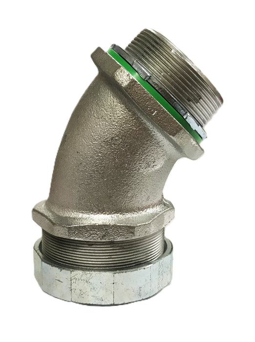 Amfico 45-degree 3-inch Liquid Tight Conduit Compression Elbow NOS