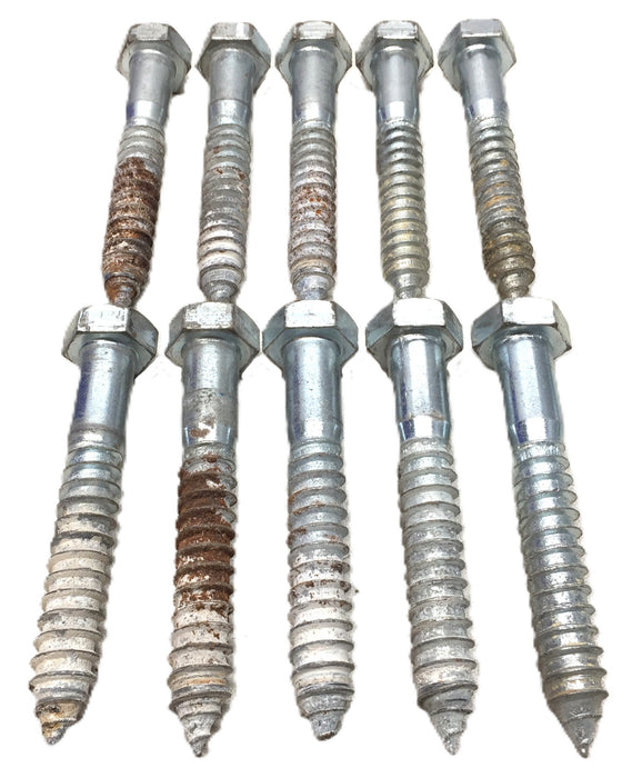 Unbranded 3/4" x 5" A307 Steel Hex Head Lag Screw [Lot of 10] USED