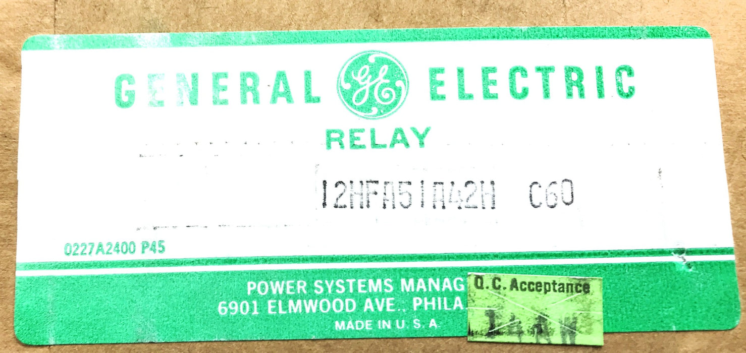 General Electric Auxiliary Relay 12HFA51A42H NOS