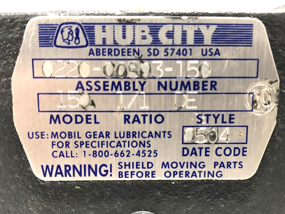 Hub City Gearbox 150 1/1 DE 0220-00803-150 NOS