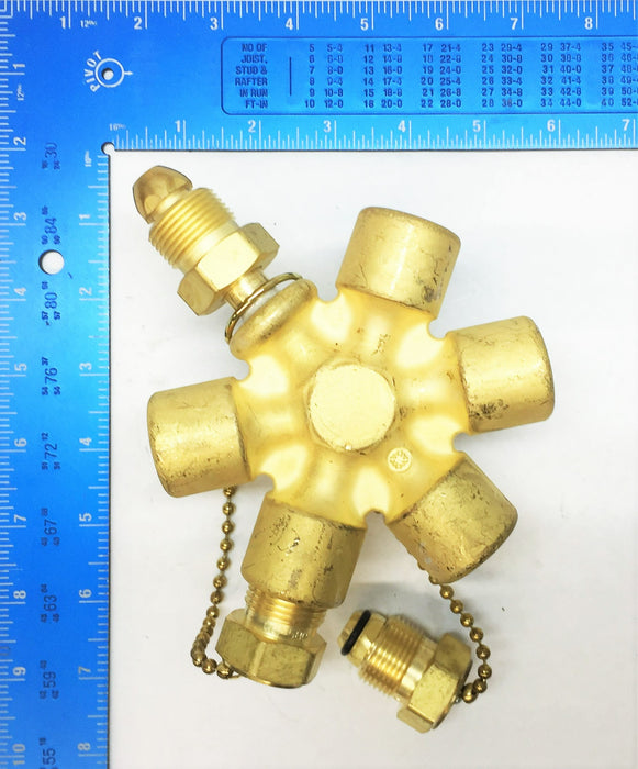 Western Enterprises Brass Manifold Block Assembly MB-70 NOS