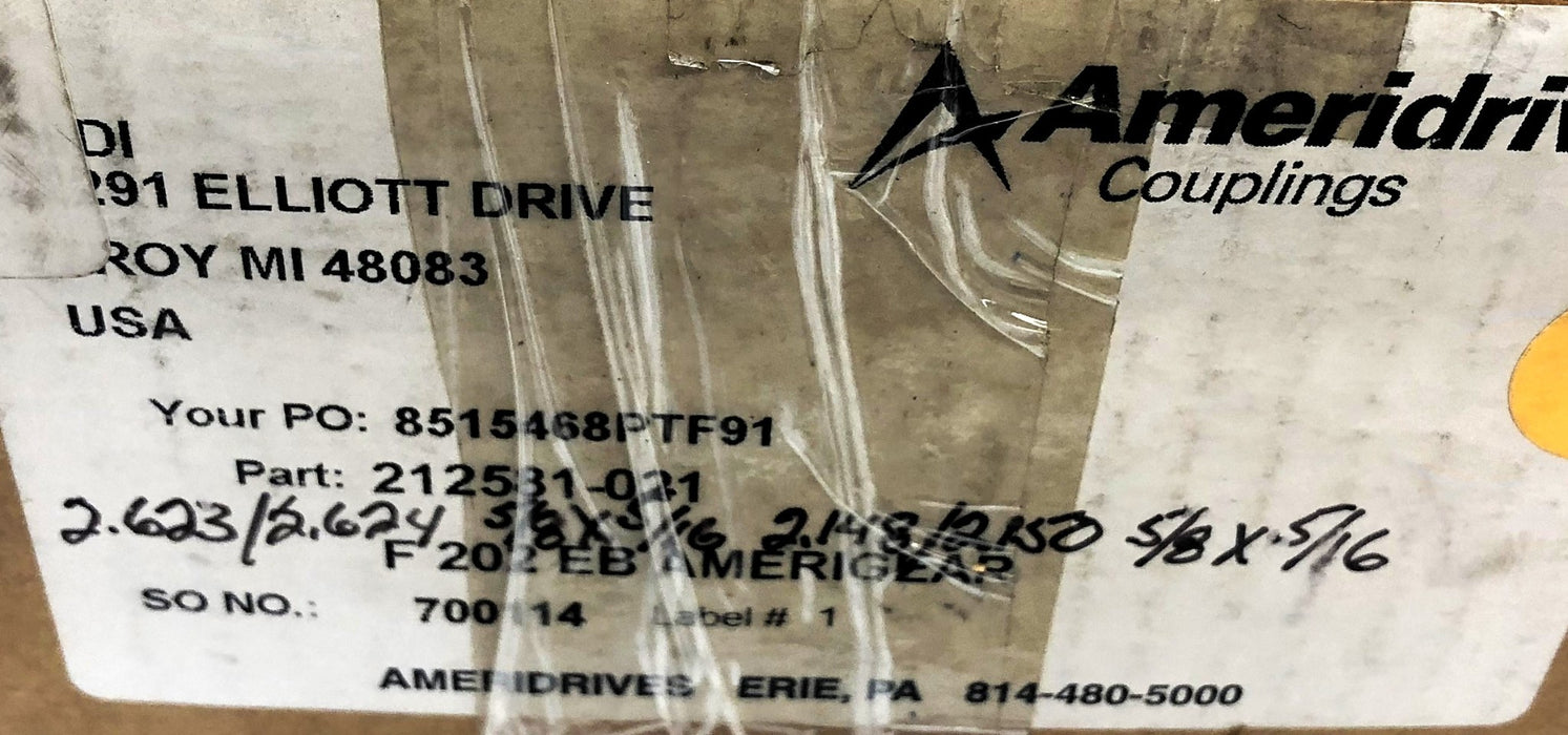 Ameridrives Series 200 Flexible Coupling Kit 212581-021 NOS