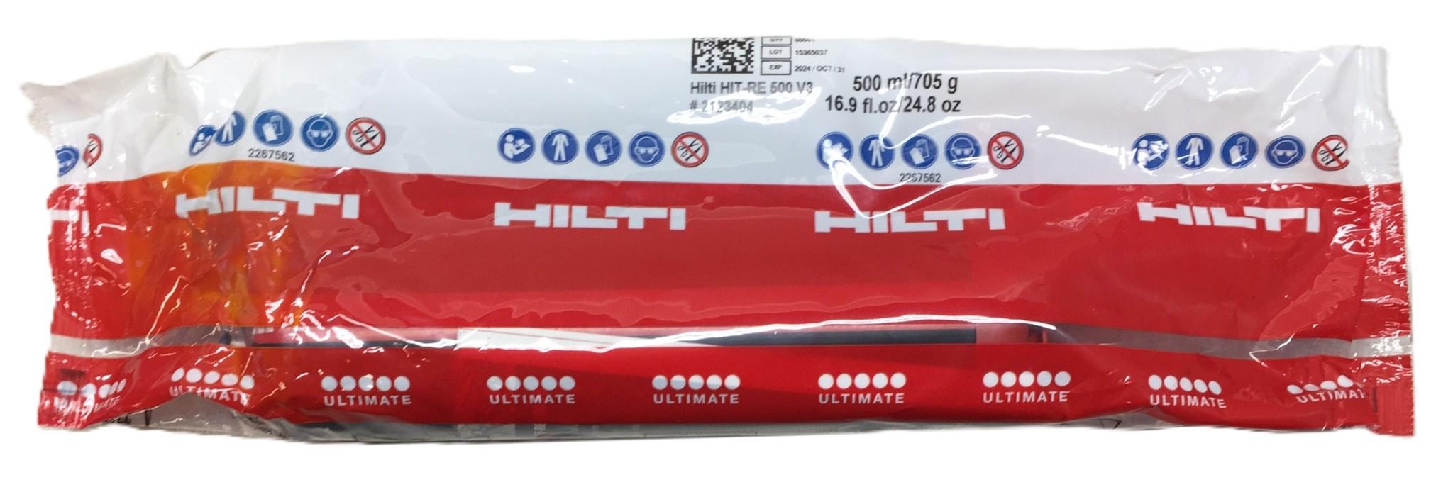 HILTI HIT-RE 500 V3 Anchor Epoxy (16.9fl.oz) 2123404 Exp:10/31/2024 NOS