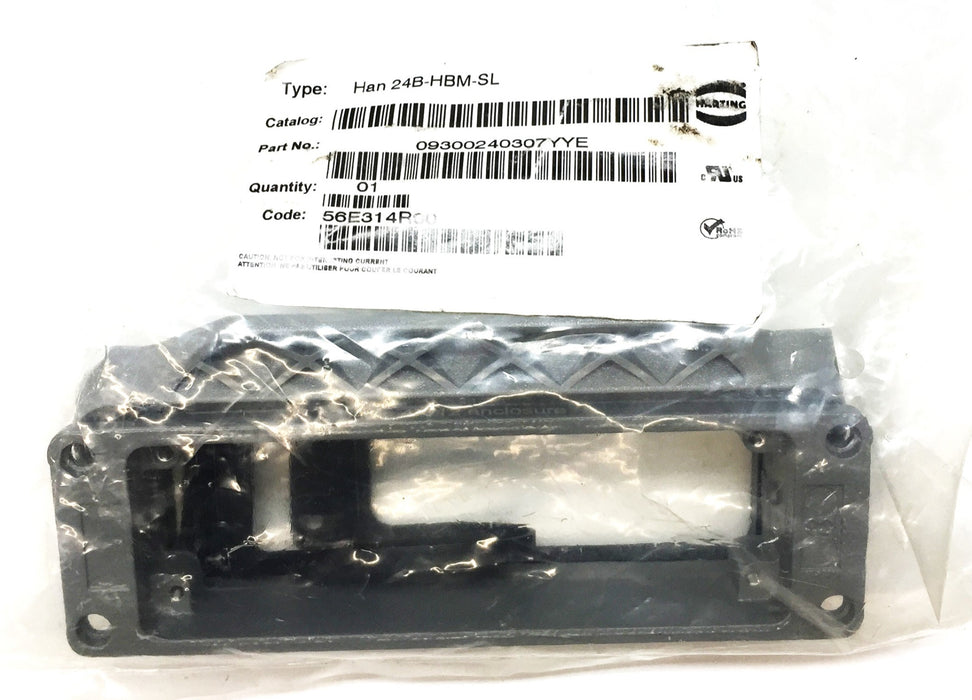 Harting Han 24B-HBM-SL Insert Connector Housing w/Gasket 09300240307YYE NOS
