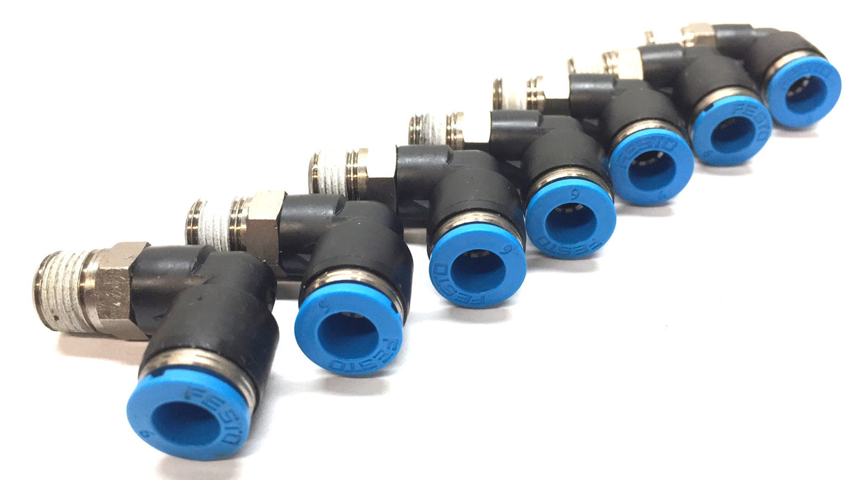 Festo Threaded M10-1.0 Push To Connect 6mm 90-Degree Elbow [Lot of 7] NOS