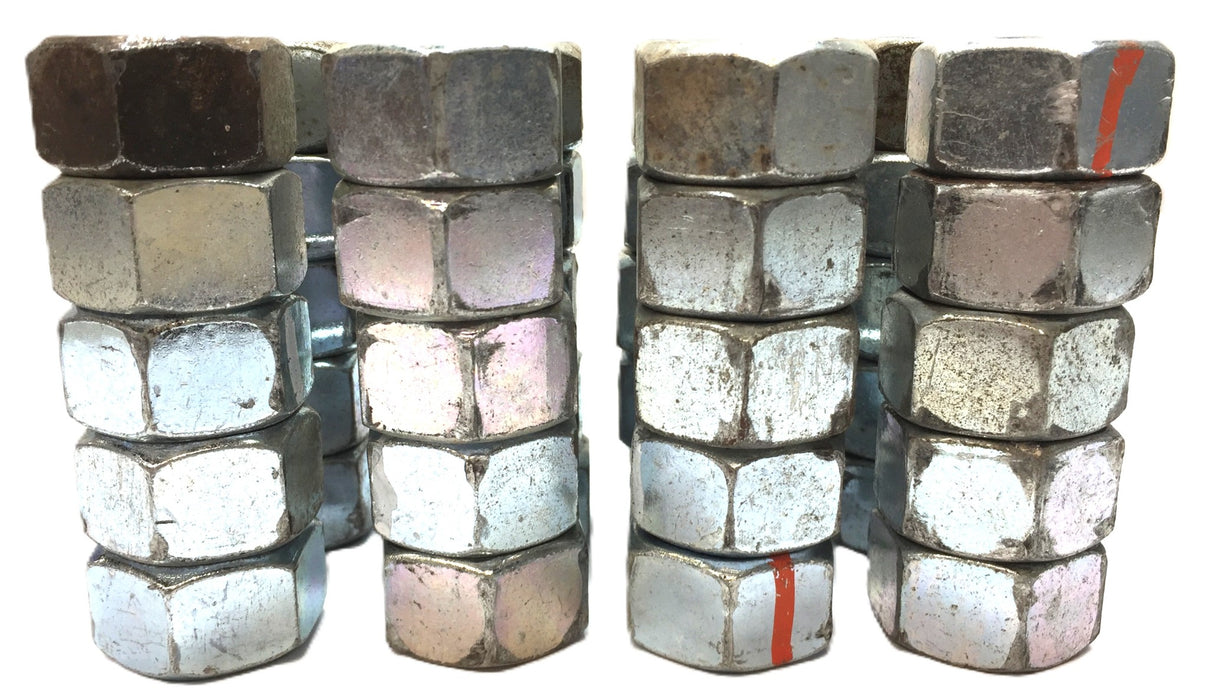Unbranded 3/4"-10(I.D) x 1.09"(O.D) x 0.63"(Thk) Zinc Hex Nut [Lot of 40] USED