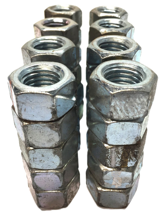 Unbranded 3/4"-10(I.D) x 1.09"(O.D) x 0.63"(Thk) Zinc Hex Nut [Lot of 40] USED