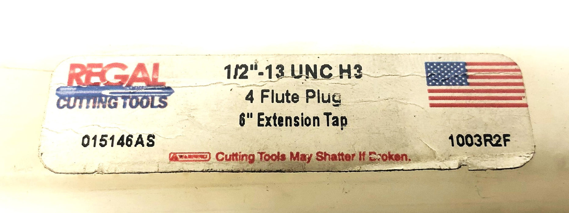 Regal Cutting Tools 1/2IN 13 UNC H3 4 Flute Plug 6IN Extension Tap 015146AS NOS
