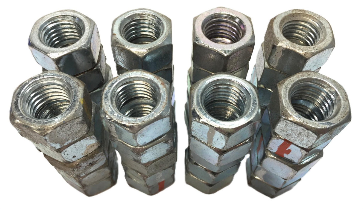 Unbranded 3/4"-10(I.D) x 1.09"(O.D) x 0.63"(Thk) Zinc Hex Nut [Lot of 40] USED