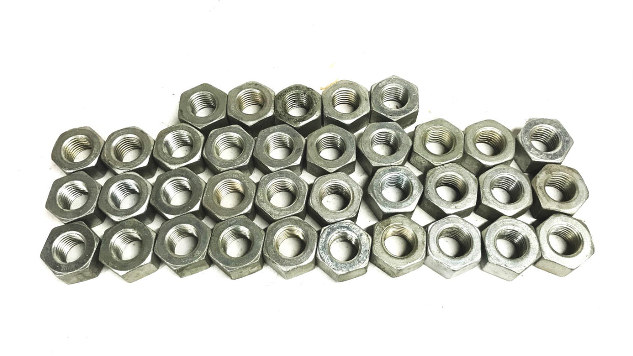 Unbranded 7/8 - 9 Grade A Heavy Steel Galvanized Hex Nut [Lot of 35] NOS