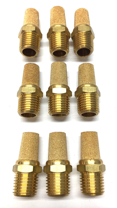 Unbranded 1/2" NPT Sintered Bronze Muffler [Lot of 9] NOS