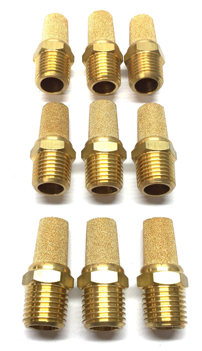 Unbranded 1/2" NPT Sintered Bronze Muffler [Lot of 9] NOS