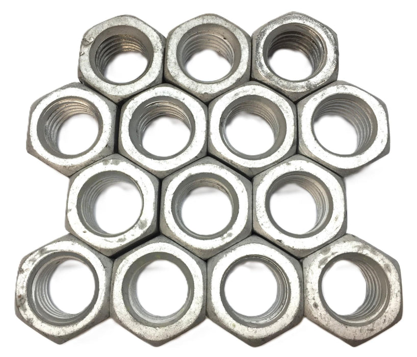Unbranded 3/4"(I.D) x 1.09"(O.D) x 0.63"(Thk) Galvanized Hex Nut [Lot of 27]USED