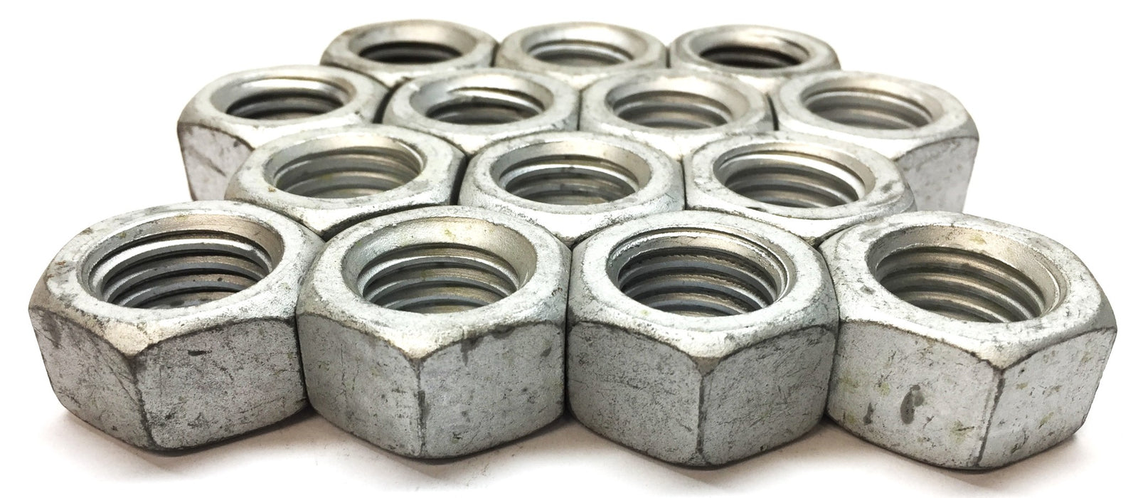 Unbranded 3/4"(I.D) x 1.09"(O.D) x 0.63"(Thk) Galvanized Hex Nut [Lot of 27]USED