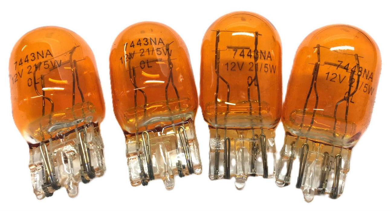 Unbranded 12V 21/5W OL Amber Bulb 7443NA [Lot of 4] NOS