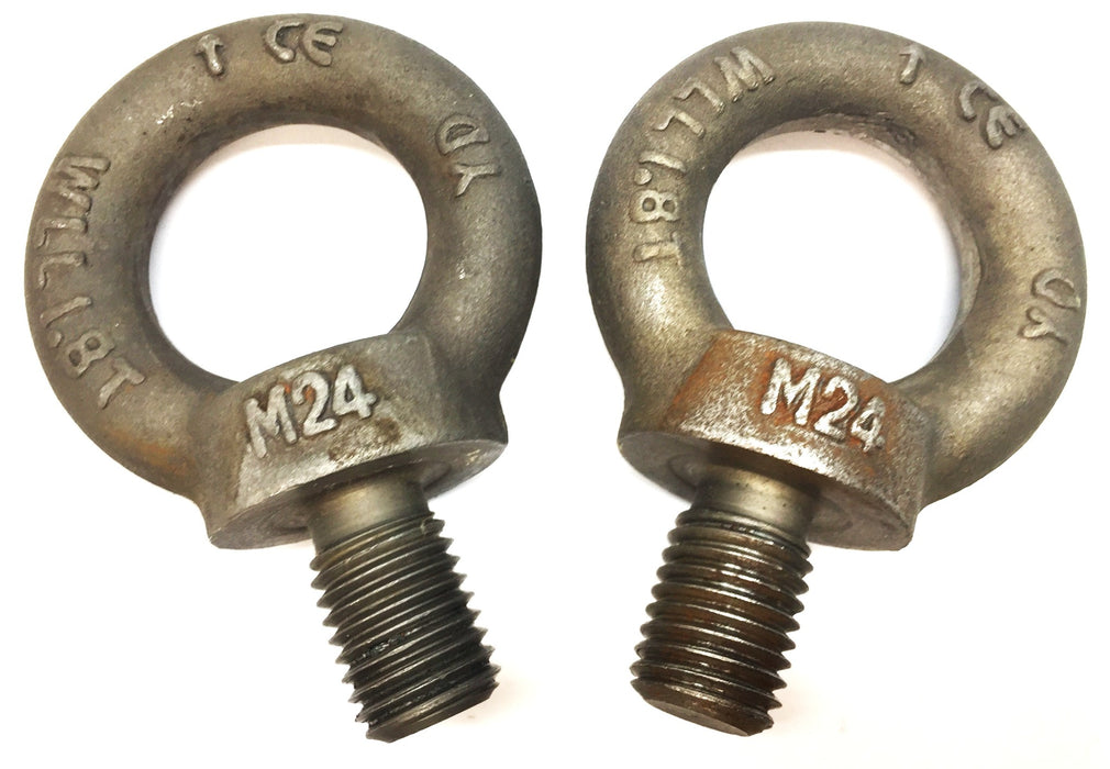Unbranded M24 Machinery Lifting Eye Bolt C15E WLLI.8T [Lot of 2] USED