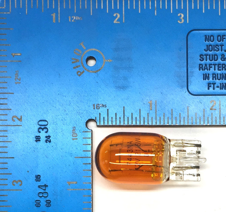 Unbranded 12V 21/5W OL Amber Bulb 7443NA [Lot of 4] NOS