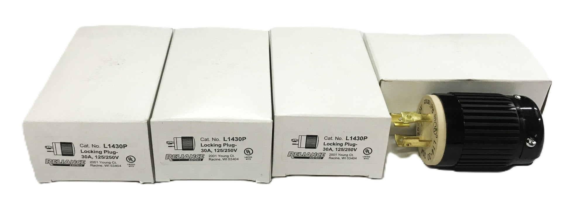 Reliance Controls 30A 125/250V Generator Plug L1430P [Lot of 4] NOS