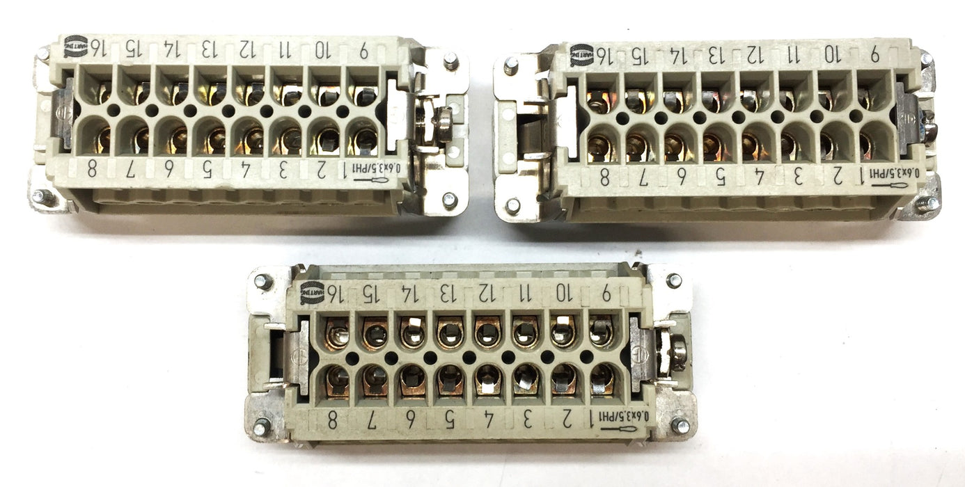 Harting Han 16E-STI-S Insert Connector 09330162601 [Lot of 3] USED