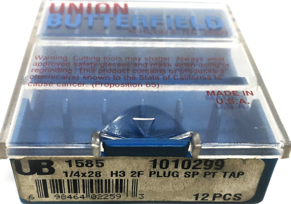 Union Butterfield 1/4x28 H3 2FL Plug Spiral Point Tap 1585 [Lot of 2] NOS