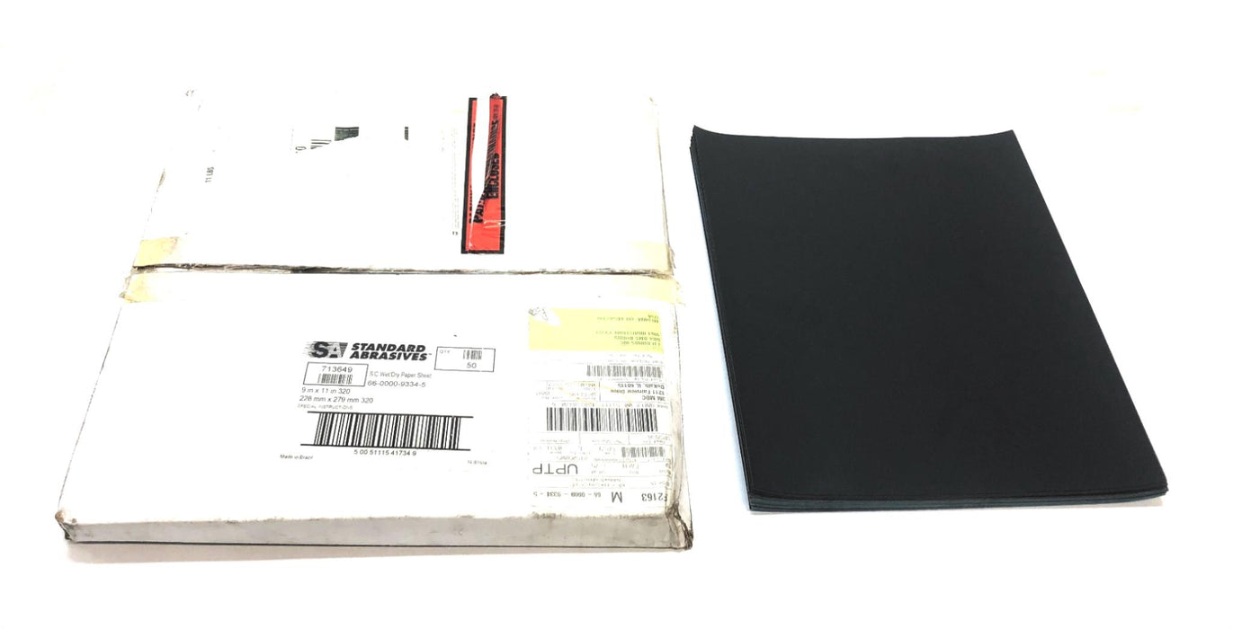 Standard Abrasives Pack of (40) Wet/Dry 320 Sand Paper Sheet 713649 NOS