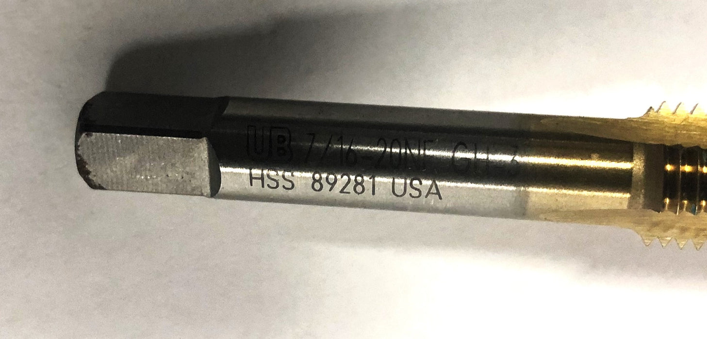 UB 7/16-20 NF GH3 HSS 3 Flute Spiral Point Tap 89281 [Lot of 2] NOS