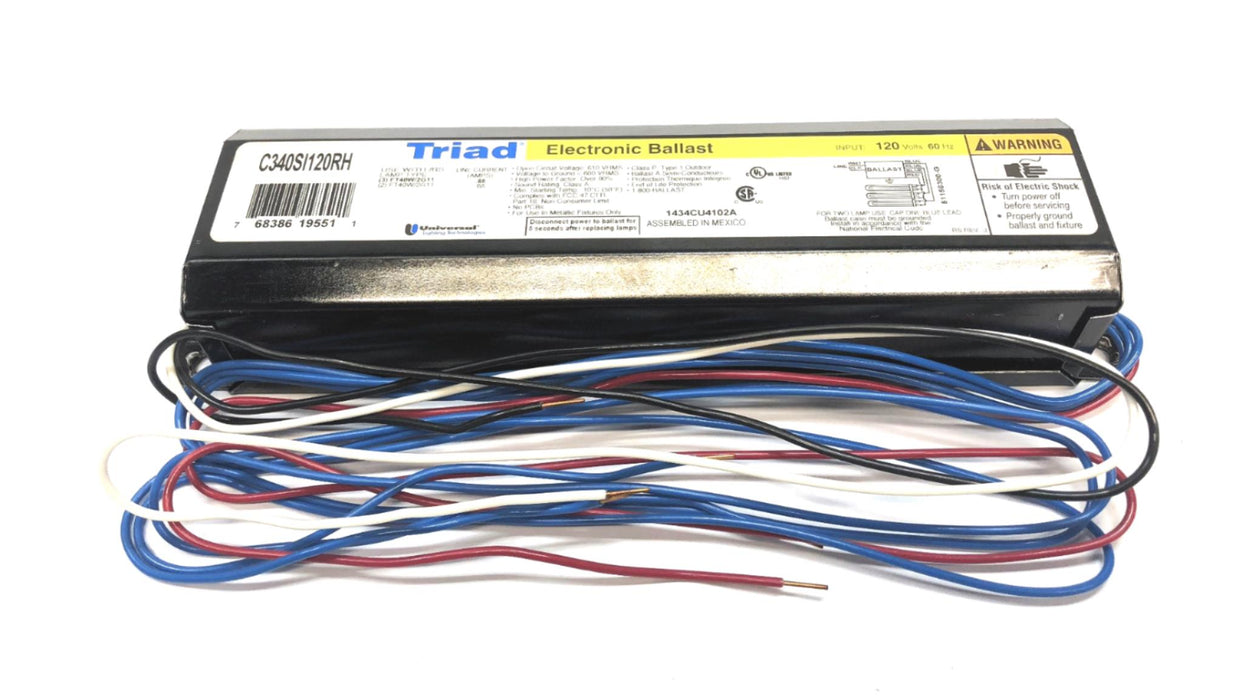 Universal Lighting Triad 60Hz 120V Electronic Ballast C340SI120RH 0001 NOS