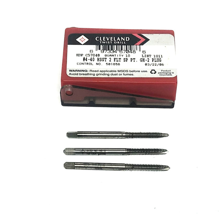 Cleveland 4-40 HSGT 2 Flute Spiral Point GH-2 Plug C57048 [Lot of 3] NOS