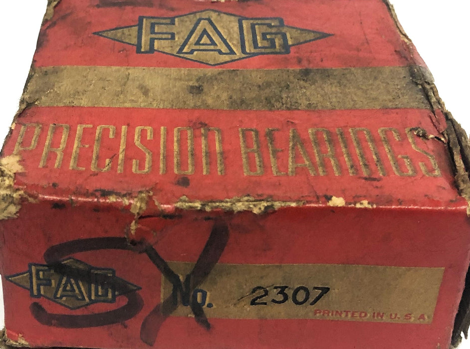 FAG Double Row Self Aligning Ball Bearing 2307 NOS