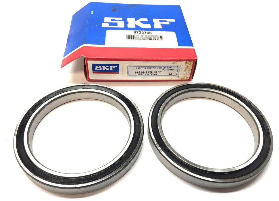 SKF Deep Groove Ball Bearing 61814-2RS1/GFF [Lot of 2] NOS