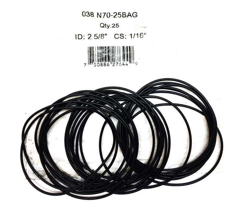 BDI 2-5/8"x 1/16" O-Ring Pack (25pcs) 038 N70-25BAG NOS